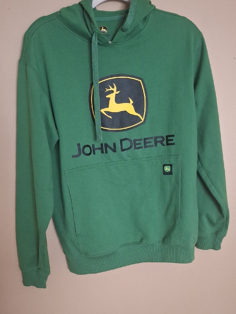John Deere Green Pullover Hoodie with Yellow Logo Sm Men / Unisex